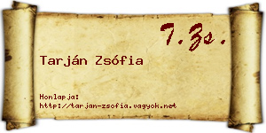 Tarján Zsófia névjegykártya